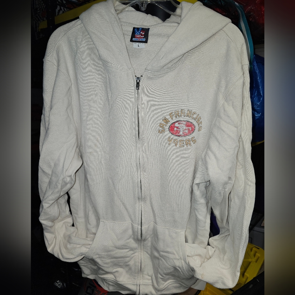 Vintage Junk Food San Francisco 49ers full zip soft hoodie size large preowned